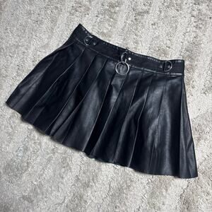 Dolls Kill Current Mood Spade Pleated Micro Mini Skirt